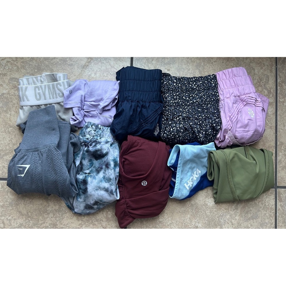 Activewear Shorts and tops Bundle Gymshark Lululemon FP Womens Mixed Lot